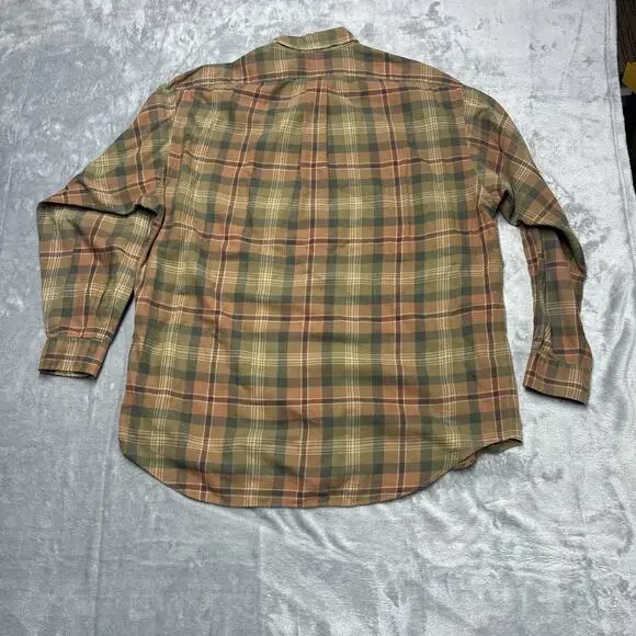 Ralph Lauren Blake Long Sleeve Button Down Shirt Mens Large Brown Green Plaid - Picture 4 of 6